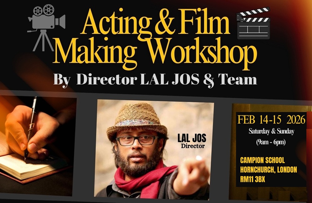 Two-Day Acting & Filmmaking Workshop Led by Director Lal Jose in London on Feb 14 & 15
