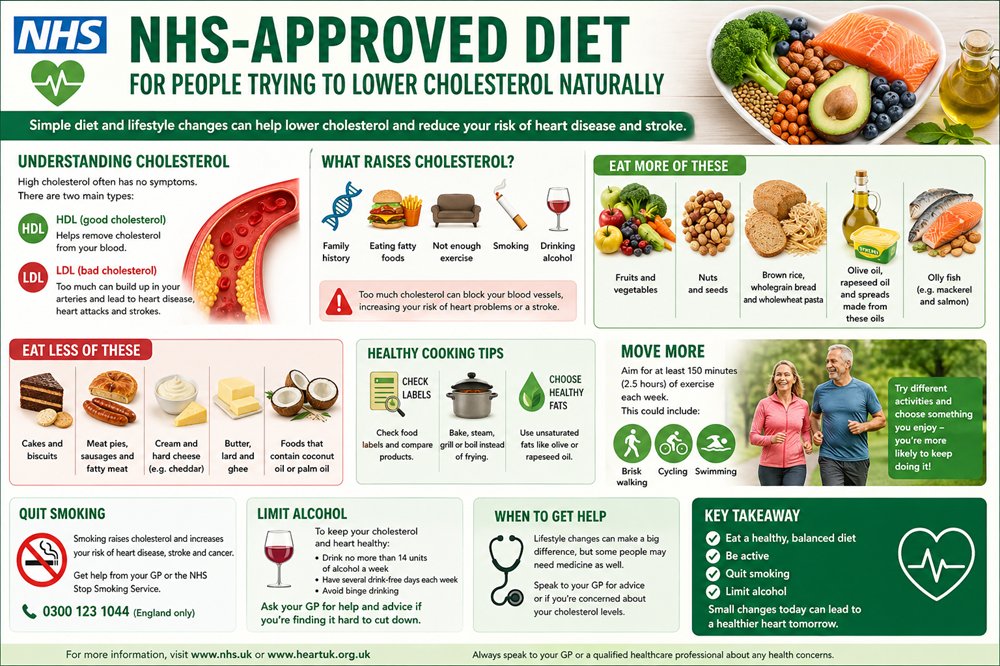 Here Is NHS-approved Diet for People Trying To Lower Cholesterol Naturally