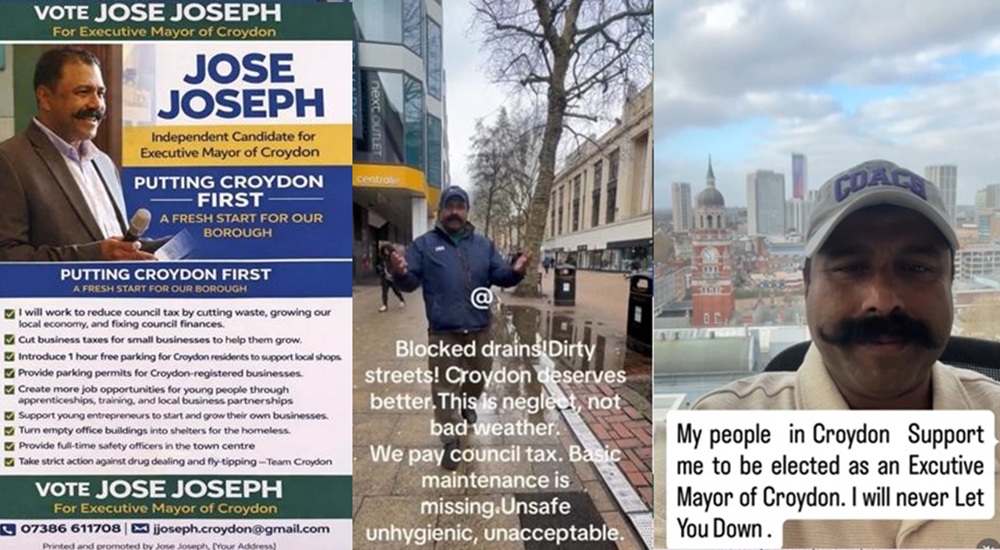 Keralite Firebrand Jose Joseph Takes Aim at ‘Corrupt Politicians’ in Croydon Mayor Race (Videos)