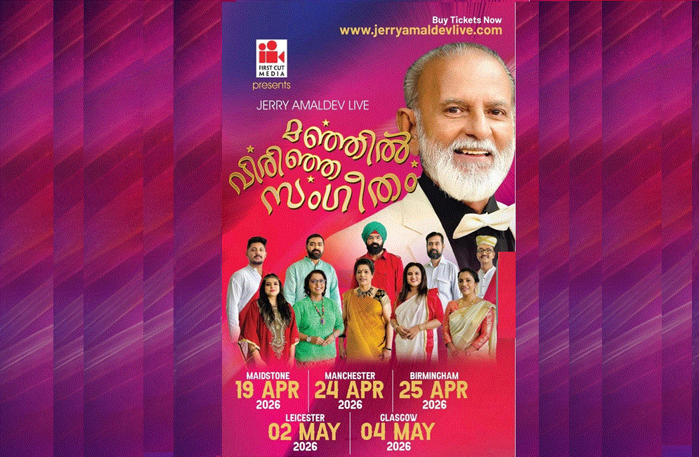 Jerry Amaldev Live Music Concert in UK: “Manjil Virinja Sangeetham 2026” From April 19 to May 4