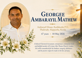Keralites Community Mourns Sudden Demise of Chartered Accountant Georgee Mathew in London