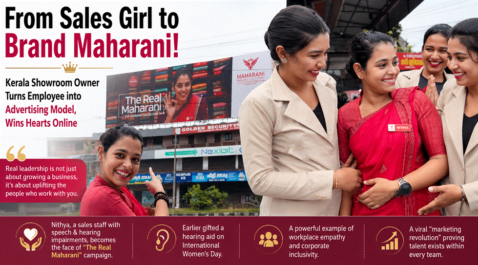 Kerala Showroom Owner Makes Salesgirl the Face of Bridal Campaign, Wins Hearts Online