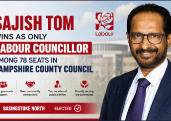 Indian-Born Sajish Tom Scripts History as Labour’s Only Winner in Hampshire Amid Reform Surge