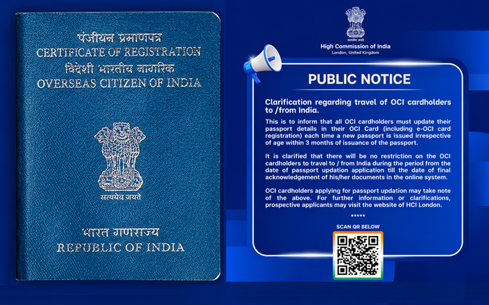 OCI Cardholders Can Travel to and from India While Passport Details Are Being Updated: High Commission Confirms